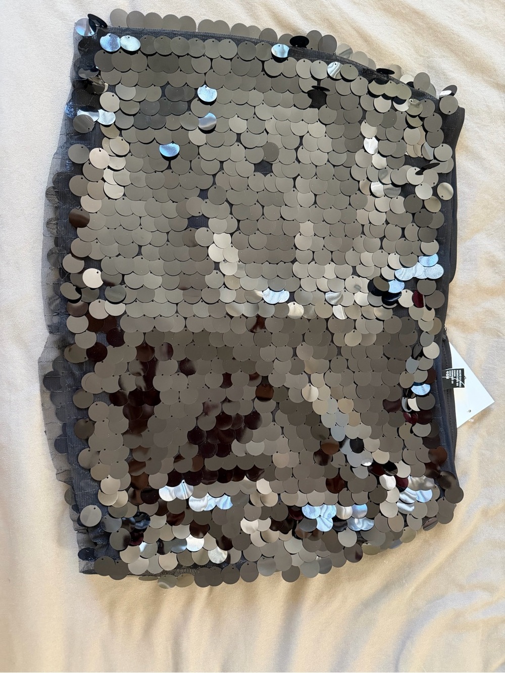 Forever 21 Silver Sequin Mini Skirt